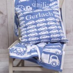 Set - Autos Maxi - Decke und Kissen mit Deinem Namen