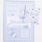 Set - Decke und Kissen mit Bärchen und Häschen mit Deinen Daten